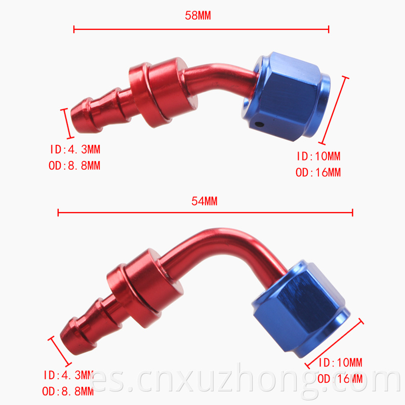 Enfriador de aceite de aleación de aluminio de grado RASTP, adaptador de tubo de manguera de línea de combustible de aceite giratorio AN4-45